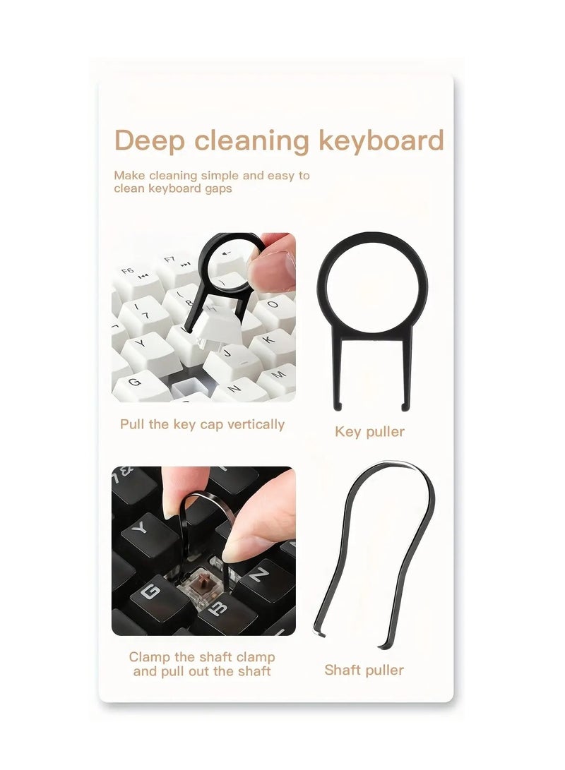 Clean Integrated Electronics Cleaning And Organizing Kit 18-In-1 Inside A Case With A Screen Wipe Surface, Including A Holder, Brushes, Liquid Tube, Glass Stabilizer For Phone, AirPods, Keyboard, Screen, Camera, And More – 18 Pieces, White - Image 5