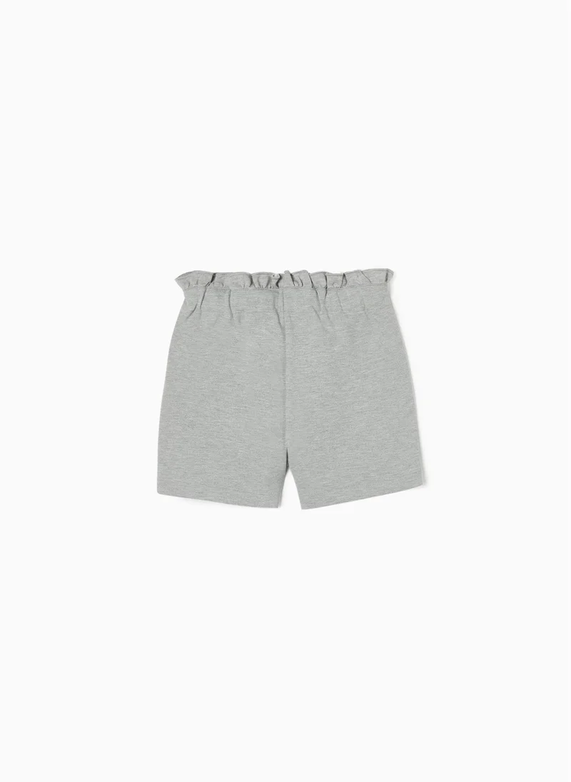زيبي Zippy Jersey Paperbag Shorts For Girls Grey