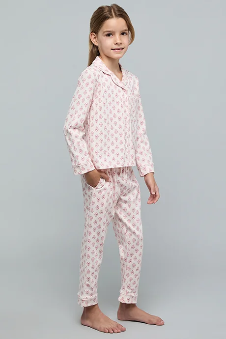أر أند بي Printed Lapel Collar Pyjama Set