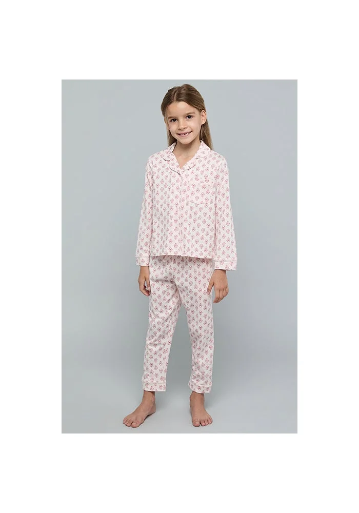 أر أند بي Printed Lapel Collar Pyjama Set