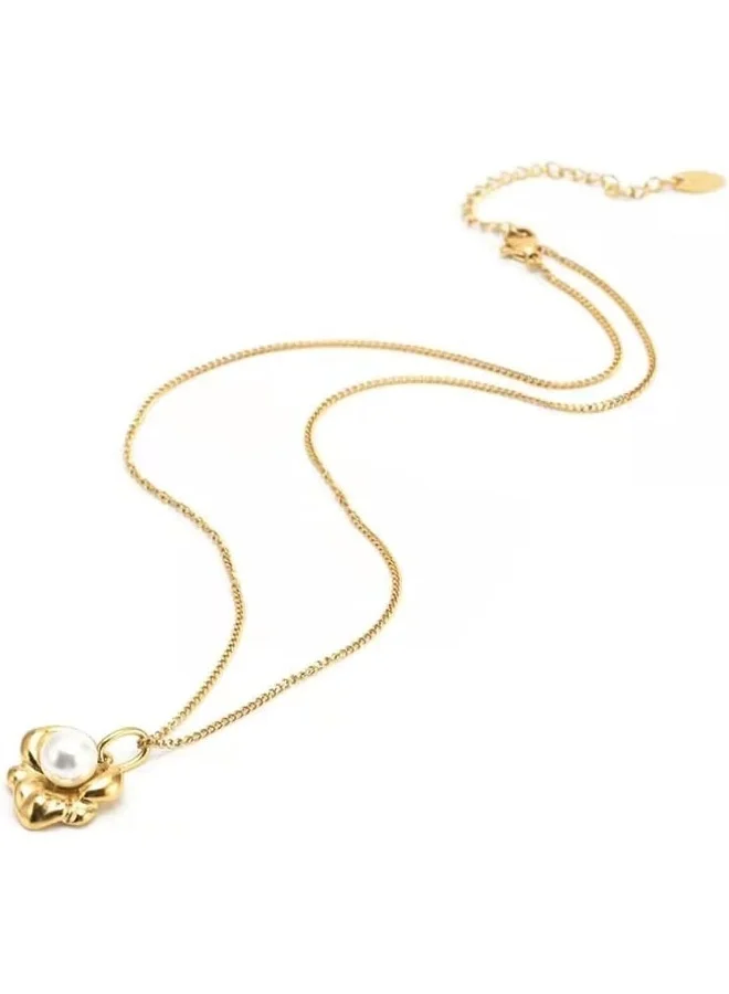 لي كوبر قلادة نسائية من الفولاذ المقاوم للصدأ بطلاء ذهبي