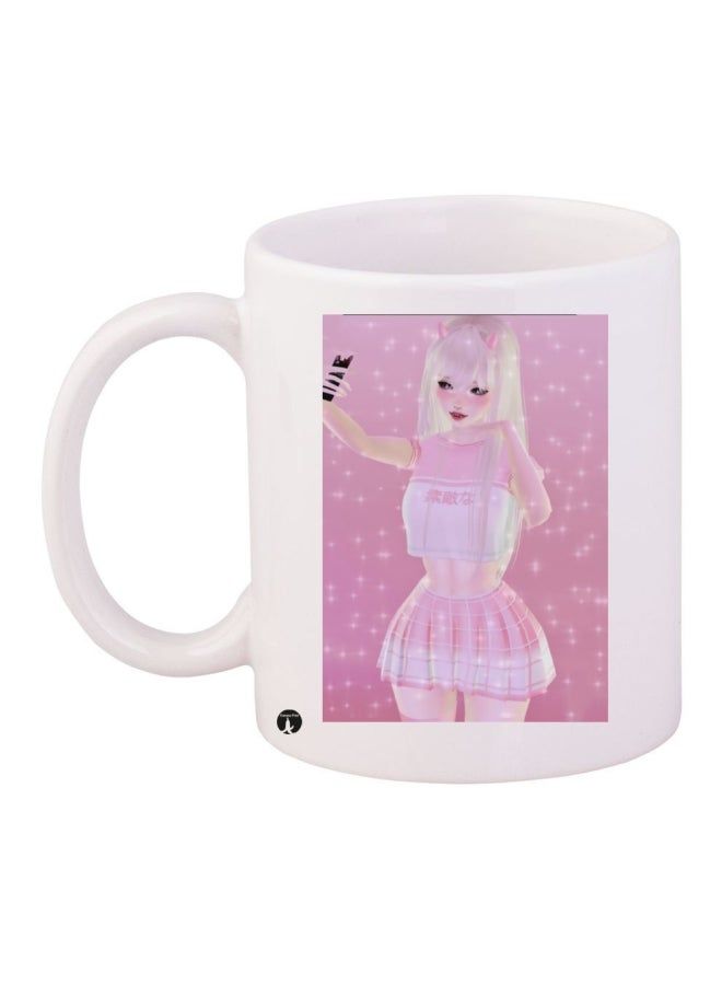RKN Printed Coffee Mug White/Pink/Beige - Image 1