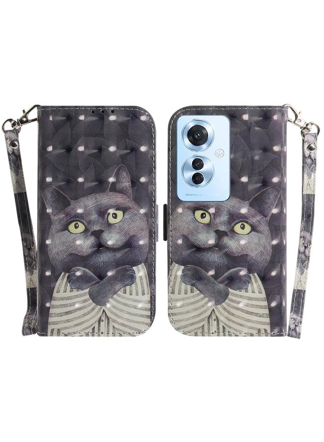 S-TOP Case For OPPO Reno11 F Global 3D Colored Horizontal Flip Leather Phone Case - Image 1