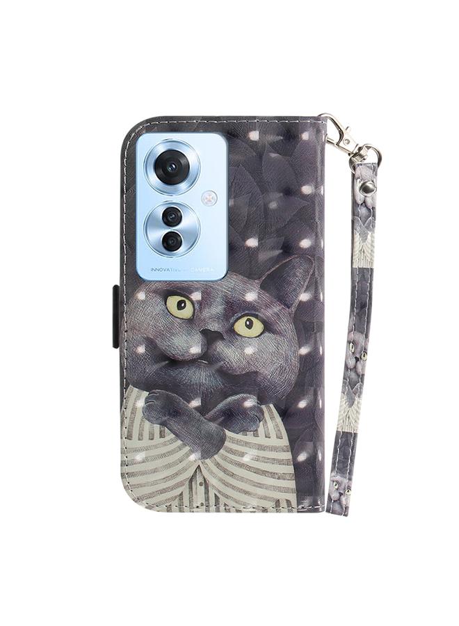 S-TOP Case For OPPO Reno11 F Global 3D Colored Horizontal Flip Leather Phone Case - Image 4