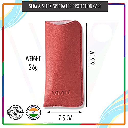 VIVID Vision Unisex Adult Lightweight Eyewear Specs Case Cover | Protect Eye Glasses | Chashma Dibbi | Spectacle Box | Open Flap | Artificial Leather | D-14 | Red - Image 5