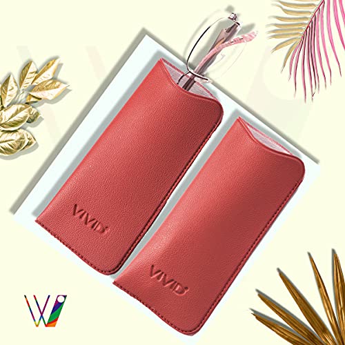 VIVID Vision Unisex Adult Lightweight Eyewear Specs Case Cover | Protect Eye Glasses | Chashma Dibbi | Spectacle Box | Open Flap | Artificial Leather | D-14 | Red - Image 2