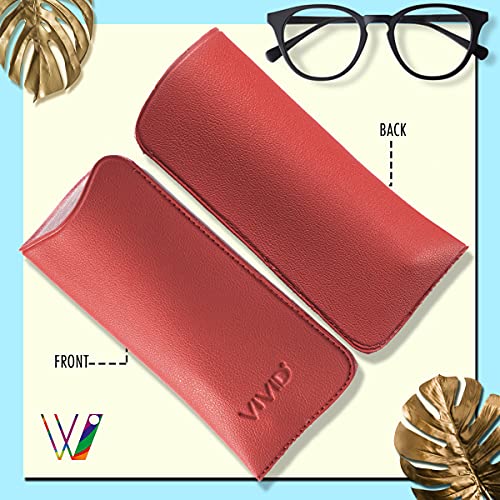 VIVID Vision Unisex Adult Lightweight Eyewear Specs Case Cover | Protect Eye Glasses | Chashma Dibbi | Spectacle Box | Open Flap | Artificial Leather | D-14 | Red - Image 4