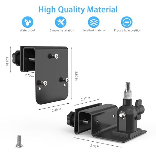 VOMENC Gutter Bracket Mount for Reolink Argus PT 3MP4MP5MP2K 4K8MP Go PT Ultra Camera and Solar Panel 1 Pack Black - Image 3