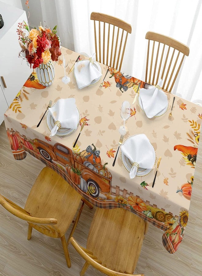 Hexagram Fall Tablecloths for Rectangle Tables 60x84 Inches, Pumpkin Fall Tablecloth, Farmhouse Table Cloth for Harvest Decorations Orange, Indoor Outdoor Party and Family Gatherings for Thanksgiving Autumn - Image 5