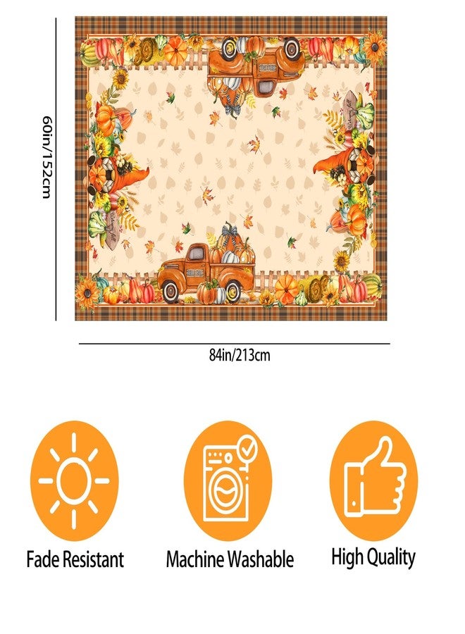 Hexagram Fall Tablecloths for Rectangle Tables 60x84 Inches, Pumpkin Fall Tablecloth, Farmhouse Table Cloth for Harvest Decorations Orange, Indoor Outdoor Party and Family Gatherings for Thanksgiving Autumn - Image 2