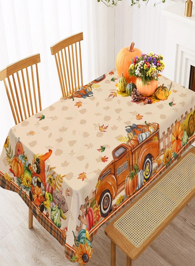 Hexagram Fall Tablecloths for Rectangle Tables 60x84 Inches, Pumpkin Fall Tablecloth, Farmhouse Table Cloth for Harvest Decorations Orange, Indoor Outdoor Party and Family Gatherings for Thanksgiving Autumn - Image 3