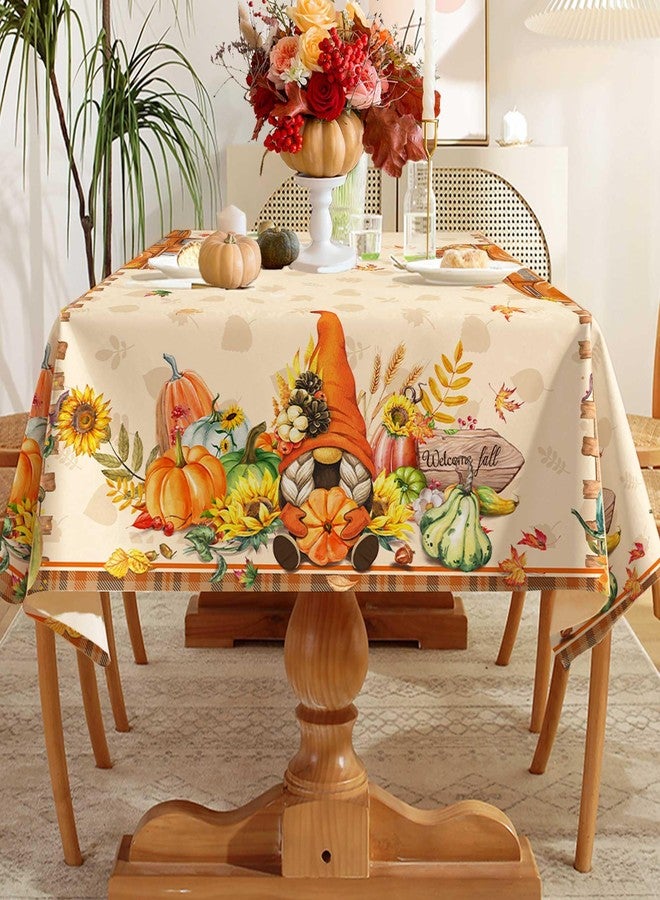 Hexagram Fall Tablecloths for Rectangle Tables 60x84 Inches, Pumpkin Fall Tablecloth, Farmhouse Table Cloth for Harvest Decorations Orange, Indoor Outdoor Party and Family Gatherings for Thanksgiving Autumn - Image 4