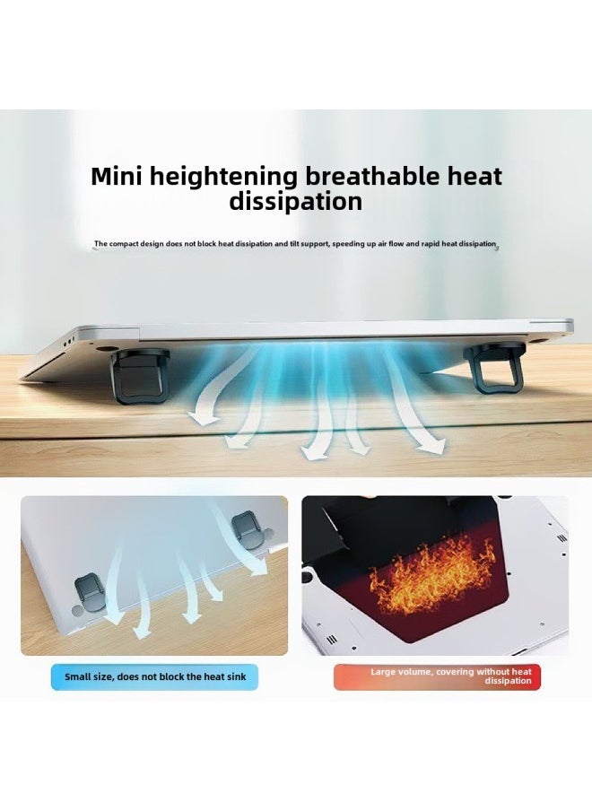 Laptop Stand Invisible Height-raising Mini Ultra-thin Convenient Folding Keyboard Computer Heat Dissipation Support Shelf-Color:High Quality Abs