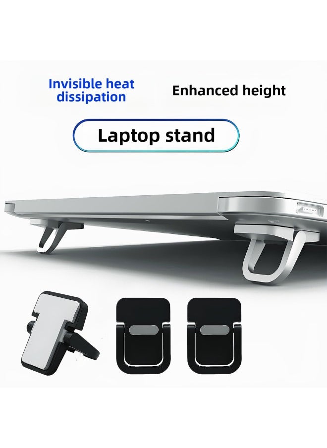 Laptop Stand Invisible Height-raising Mini Ultra-thin Convenient Folding Keyboard Computer Heat Dissipation Support Shelf-Color:High Quality Abs