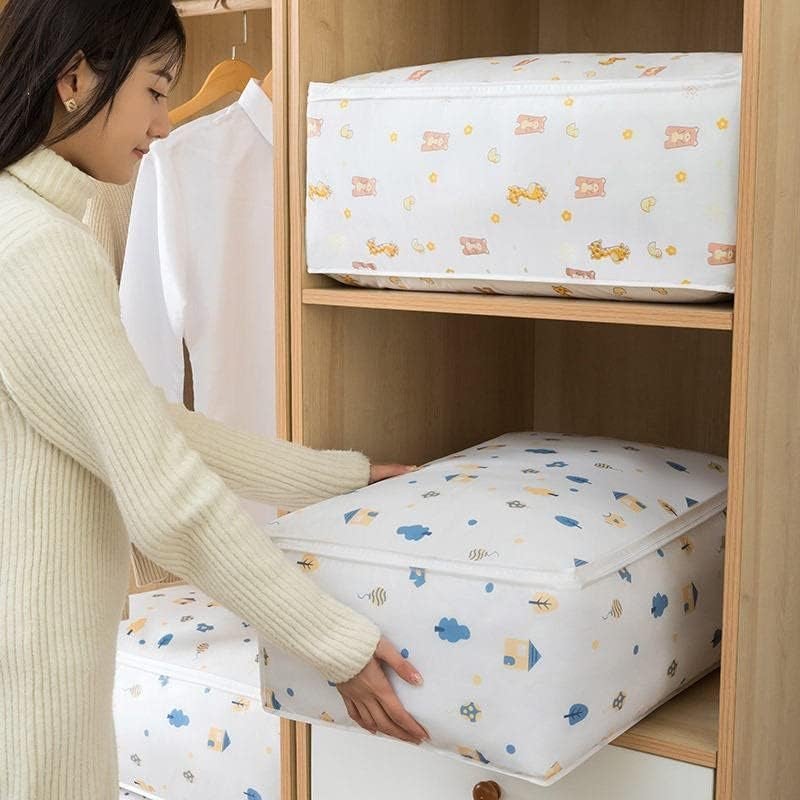 DIKPUL GROUP Blanket Storage Box With Zipper Under Bed Storage Container Cloth Organizer With Lid Cover Rectangular Dustproof MultiDesign - Image 4