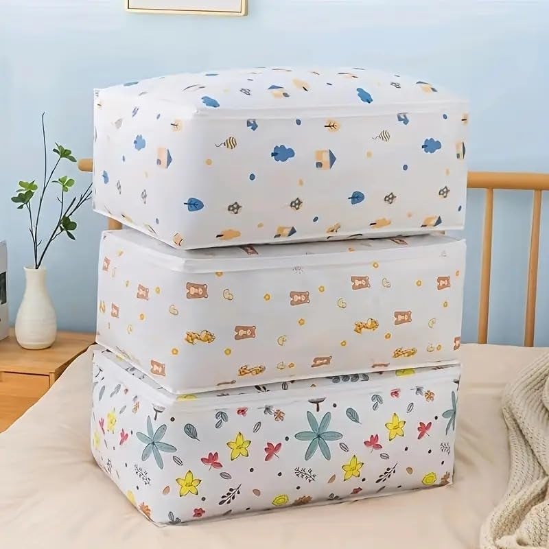 DIKPUL GROUP Blanket Storage Box With Zipper Under Bed Storage Container Cloth Organizer With Lid Cover Rectangular Dustproof MultiDesign - Image 5