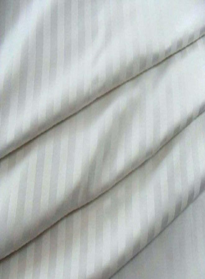 LINENWALAS 100% Cotton Linen Bedsheet for Single Bed Size with 2 Pillow Covers, Soft Smooth Breathable and Durable Stripe Flat Sheets, Hotel Luxury Bed Sheet for Living Room (90x60 inch, White) - Image 3