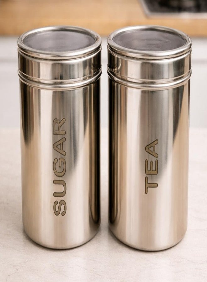 STEEPLE Stainless Steel Tea Sugar Coffee Container Set (1000 ml) | Steel container set with Transparent Lid |Kitchen Canister Set for Tea Sugar Coffee | Tea & Coffee Container for Kitchen Storage - Image 4