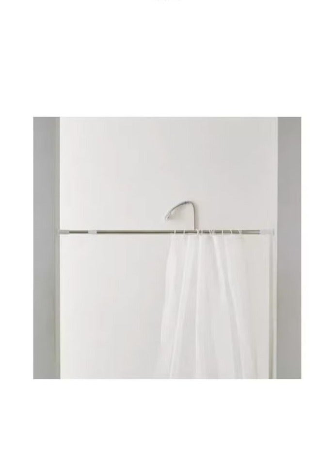 Stainless Steel Bathroom Shower Curtain Pole 104-190cm - Image 2