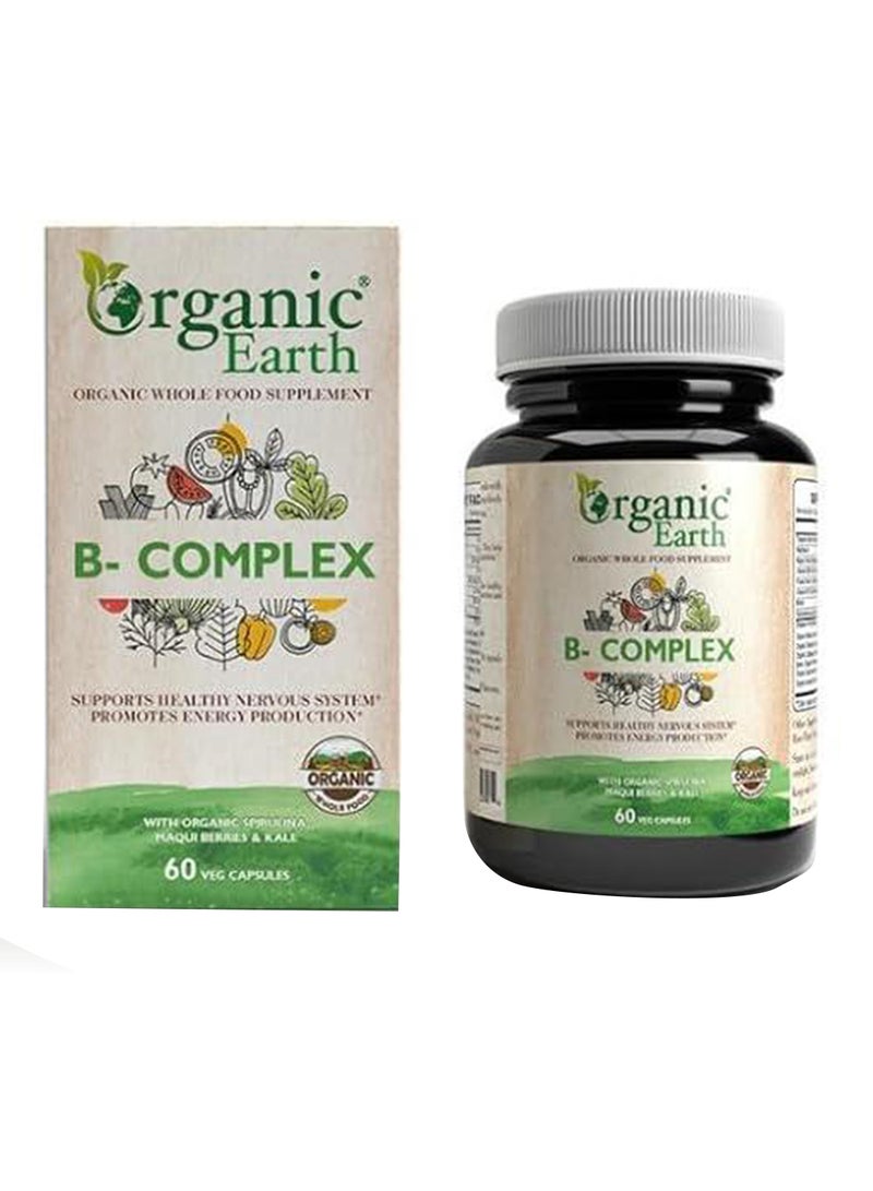 Organic Earth B-Complex with Organic Spirulina, Maqui Berries & Kale 60 Capsules