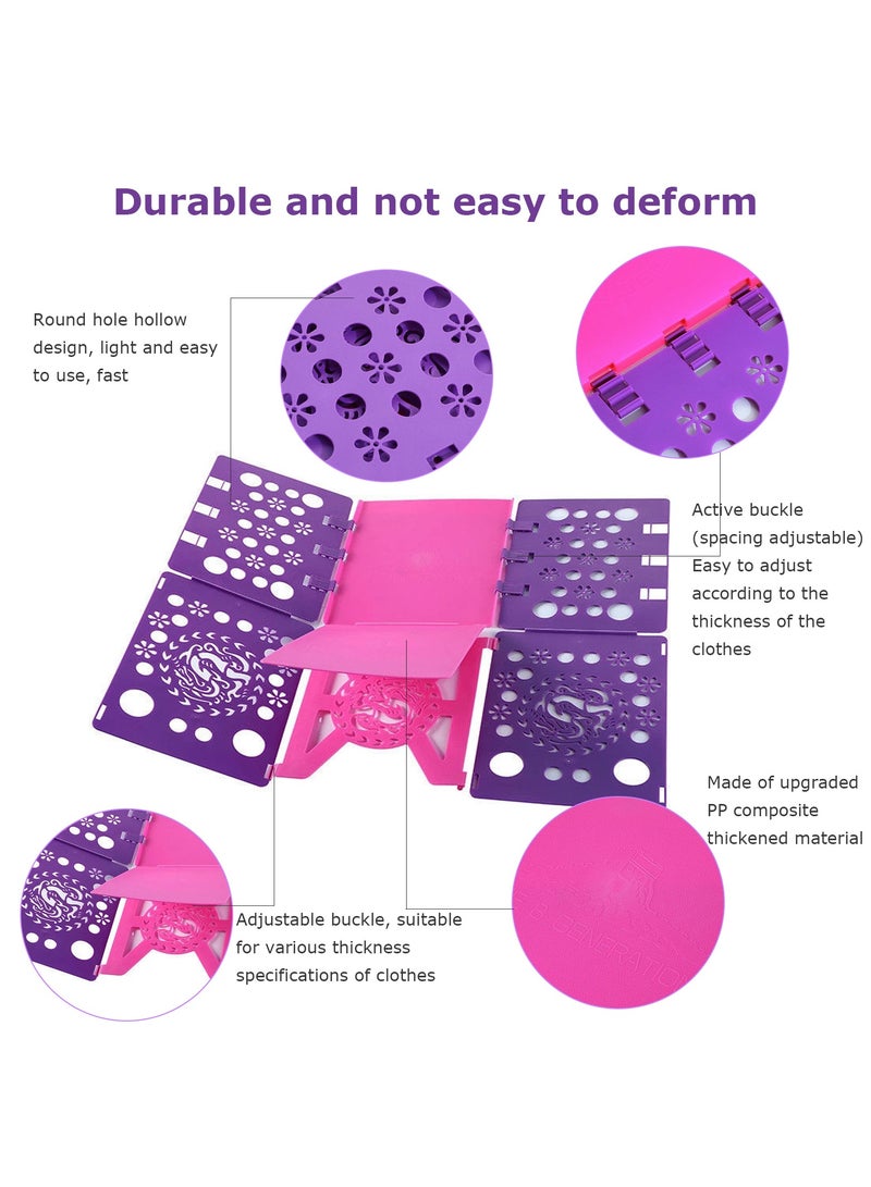 Lenamos T-Shirt Folding Board t Shirts Clothes Folder Durable Plastic Laundry folders Folding Boards Helper and Fast Laundry Folding Boards Tool for Adults and Children Kids (Purple) - Image 3