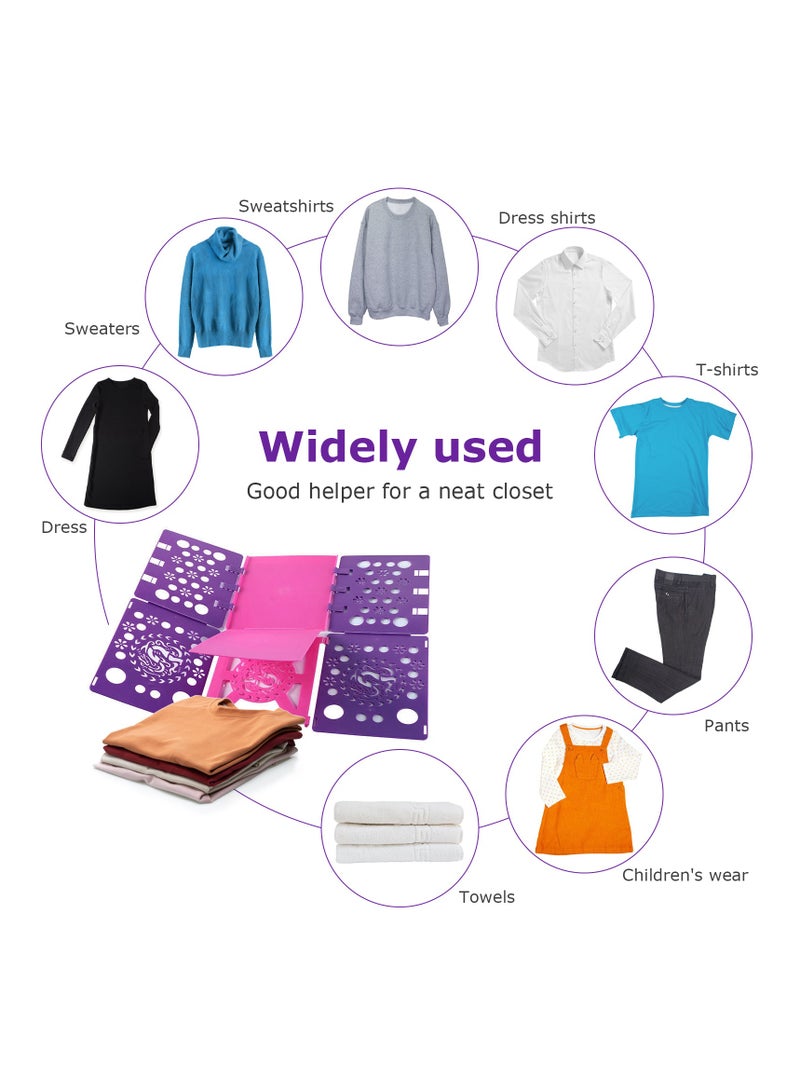 Lenamos T-Shirt Folding Board t Shirts Clothes Folder Durable Plastic Laundry folders Folding Boards Helper and Fast Laundry Folding Boards Tool for Adults and Children Kids (Purple) - Image 5