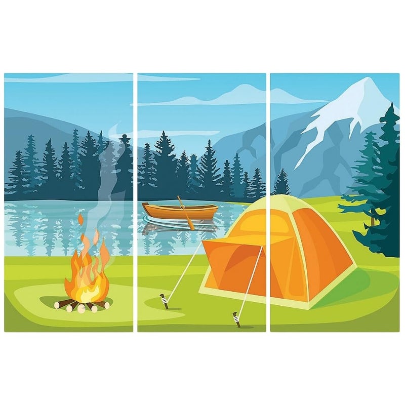 Fun Express Camp Scene Backdrop Banner Set - Vibrant Outdoor Party Camping Themed Events Birthday Family Gatherings & Celebrations - Perfect Creating a Fun & Adventurous Atmosphere - 3 Pieces VBS 2026 - Image 4