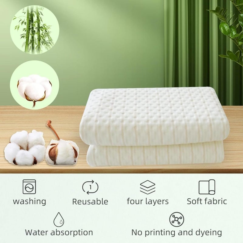 SKY-TOUCH Waterproof Bed Pad Reusable 70x90cm, 4-Layer Soft Baby Pee Pads with 100% Cotton Surface, Washable Mattress Protector Pads for Baby, Women, Elderly, Pets, Bed, Sofa(2pack) - Image 4
