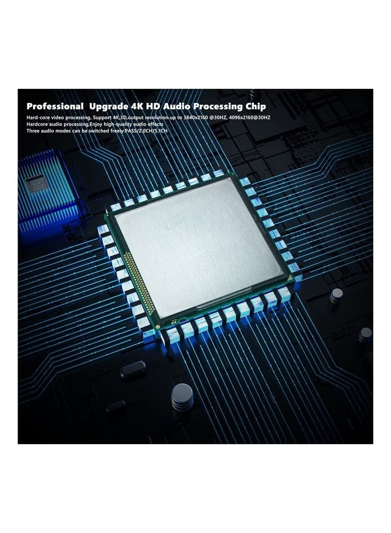 Captaintech HDMI Audio Extractor, Digital HDMI to HDMI Audio Converter, HDMI to Optical 3.5mm AUX Audio Adapter, Supports HDCP 1.4, 3D, Dolby Digital, DTS 5.1 PCM, 1080P HDMI to HDMI + SPDIF + RCA Stereo - Image 5