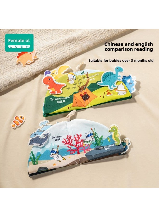 Rushan Cloth Book Early Education Baby Tearable Three-dimensional Hand Tearable Book Baby Cognitive Educational Toys-Color:Cute Bear's Ocean Friend  - Image 3