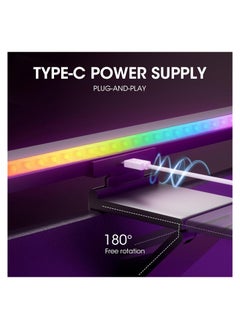 Generic RGB Monitor Light Bar Backlight, Computer Light Bar for Eye Caring Touch Control 2 in 1 Dual Light Source, Monitor Desk Lamp Screen Monitor Light, for Desk Office Home Game, Colorful LED Light  - Image 3