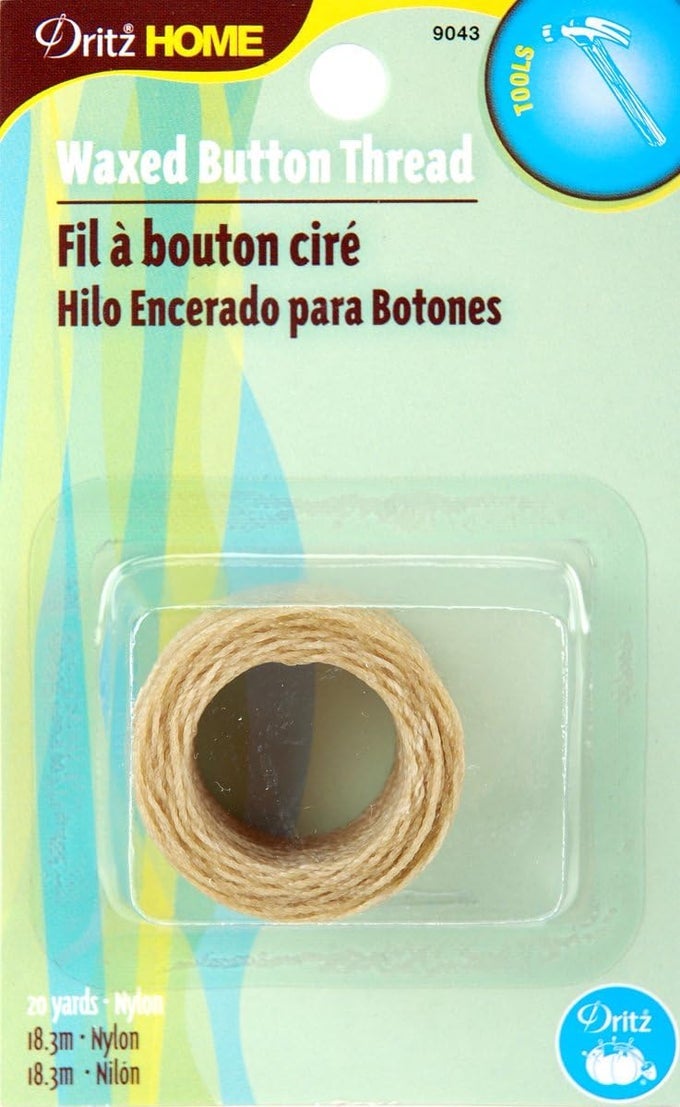 HOME 9043 WAXED BUTTON THREAD 20YARDSNATURAL