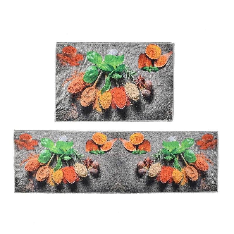 NCR FAB Multi Purpose Anti Skid Washable Kitchen Mat Runner Attractive Look Digital Printed Soft Combo Kitchen Floor Mat 18x28 CM 18x54 CM  - Image 2