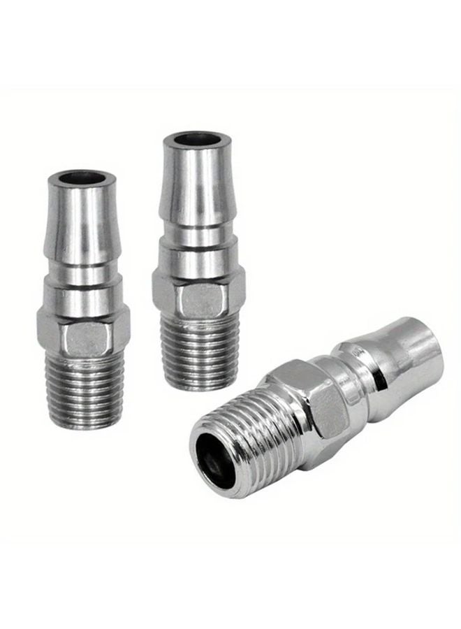 3 Pack 1 4 Inch BSP Male Thread Air Hose Couplings Pneumatic Connectors Metal - Image 2