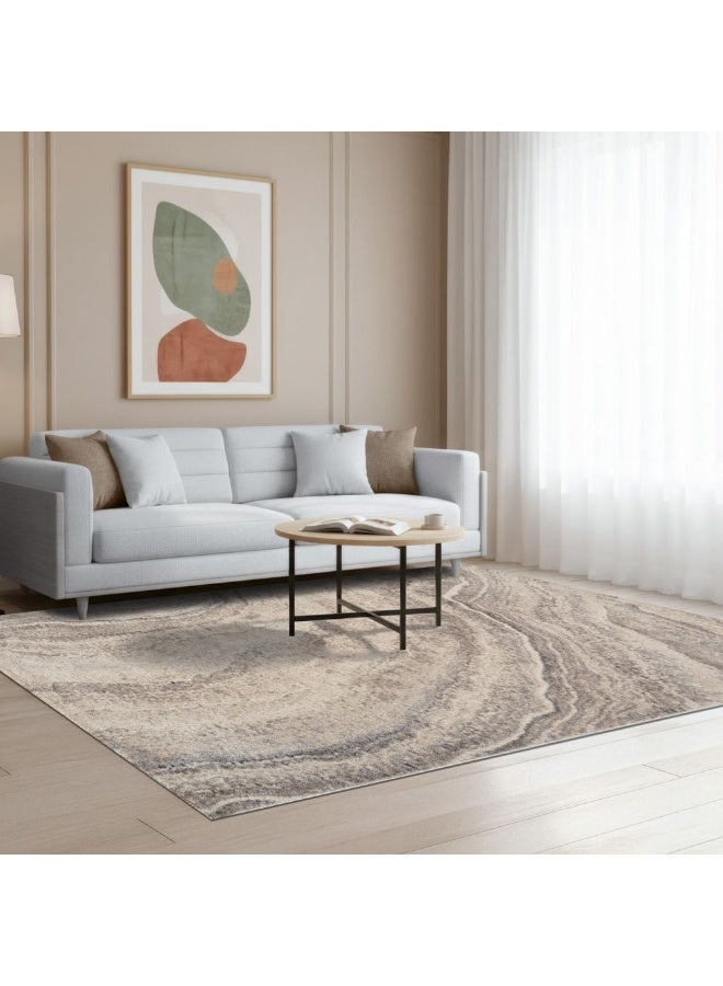 DANUBE HOME Sahara Modern Abstracts Rug | Washable Modern Rugs Style | Polypropylene + Polyester Area Rug Floor Covering | Indoor Carpet For Living Room Dining Bedroom 240X340cm-Brown-231200400575 - Image 2