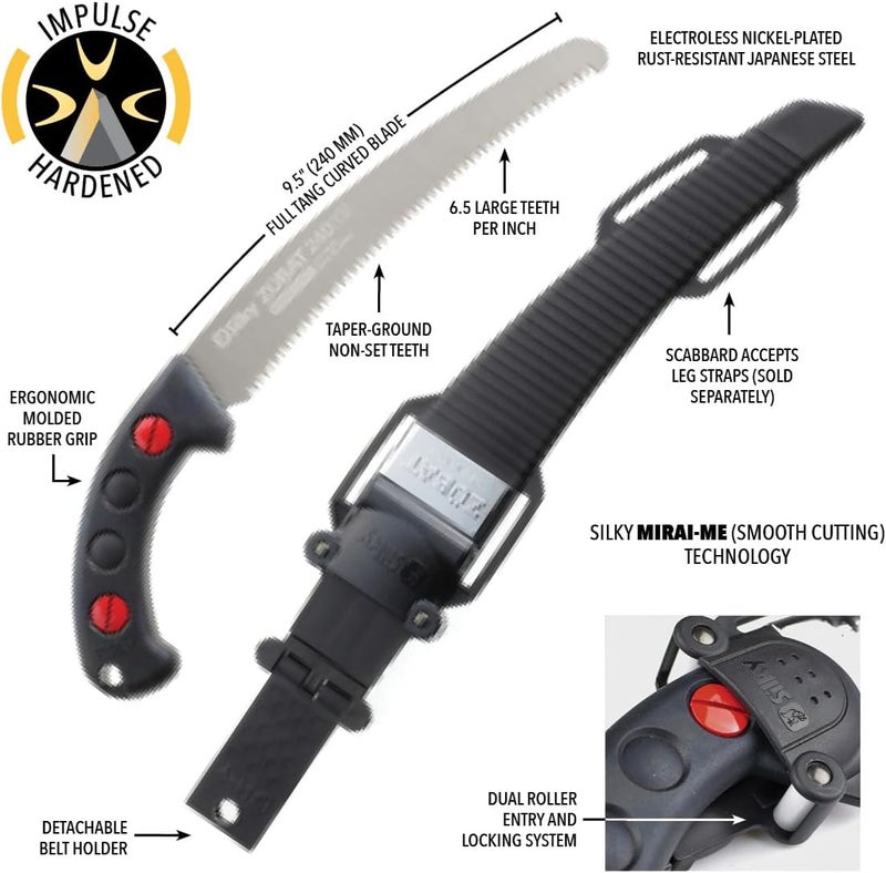 SILKY ZUBAT Professional Curved Hand Saw 240mm Large Teeth (270-24) - Image 2