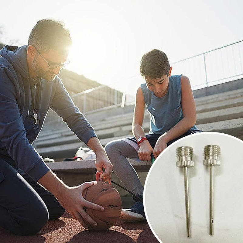 Silver Inflatable Air Valve Needle Adapter 20Pcs for Football Basketball Soccer Ball Pump - Image 3