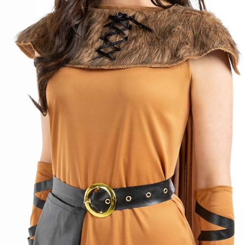 fun shack Adult Viking Costume Women Warrior, Medieval Barbarian Outfit for Women, Historical Warrior Dress, Small - Image 4