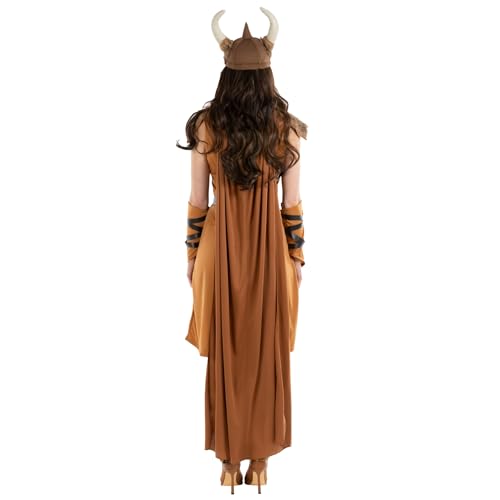 fun shack Adult Viking Costume Women Warrior, Medieval Barbarian Outfit for Women, Historical Warrior Dress, Small - Image 5