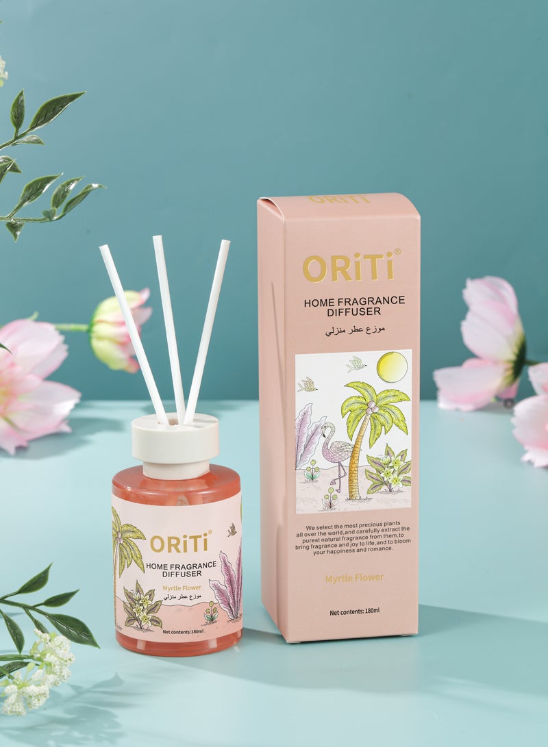 ORiTi 2 قطع موزع عطر زهور 180 مل زيت أساسي طبيعي سائل، ديكور منزلي رومانسي برائحة منعشة من النباتات، زجاجة بلاستيكية لسهولة الحمل، عطر منزلي، تعبئة أنيقة، بلاستيك متين - Image 2