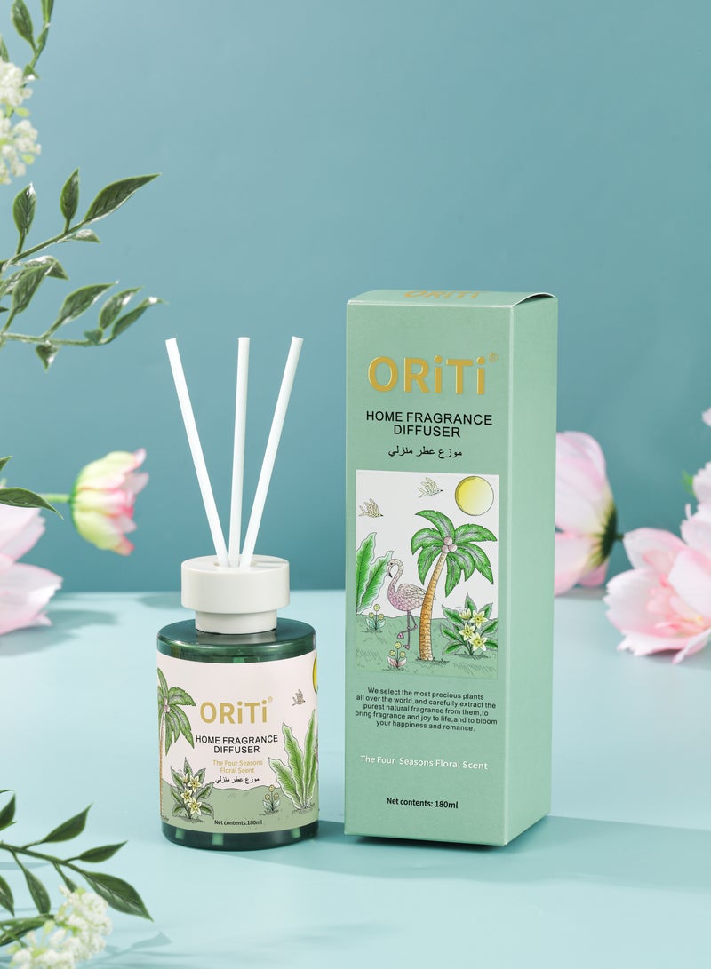 ORiTi 2 قطع موزع عطر زهور 180 مل زيت أساسي طبيعي سائل، ديكور منزلي رومانسي برائحة منعشة من النباتات، زجاجة بلاستيكية لسهولة الحمل، عطر منزلي، تعبئة أنيقة، بلاستيك متين - Image 3