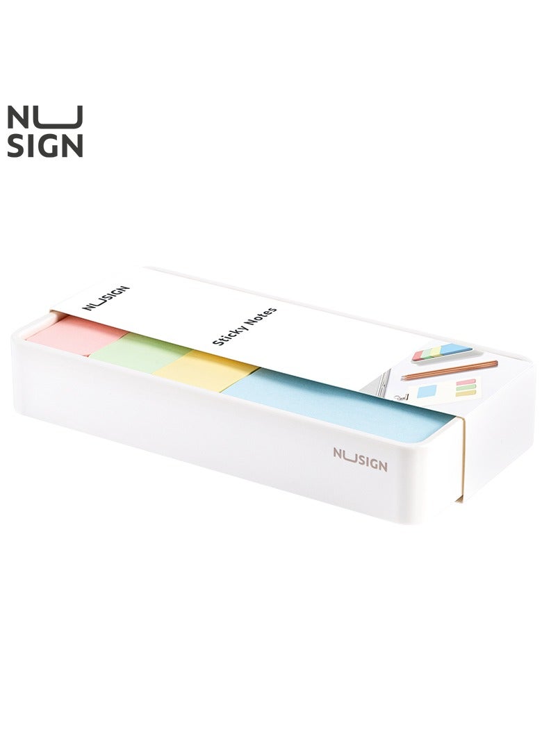NUSIGN ENS116 Dual-Size Sticky Notes Holder - 150 Pastel Sheets with ABS Case - Image 1