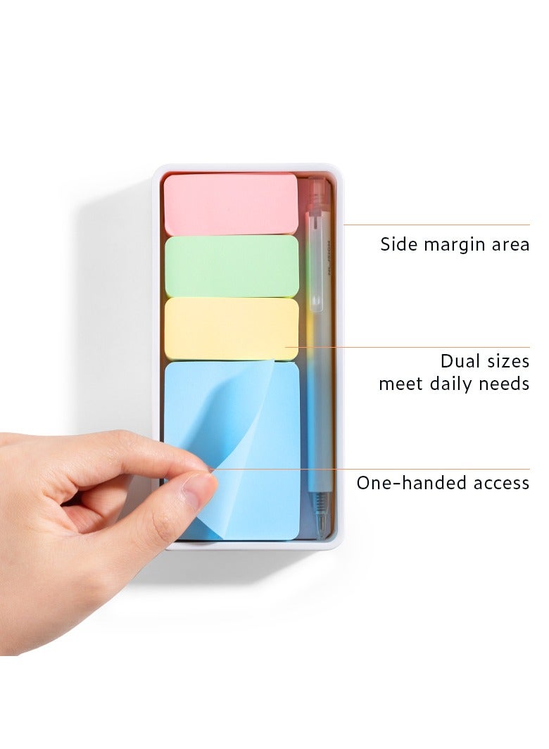 NUSIGN ENS116 Dual-Size Sticky Notes Holder - 150 Pastel Sheets with ABS Case - Image 3
