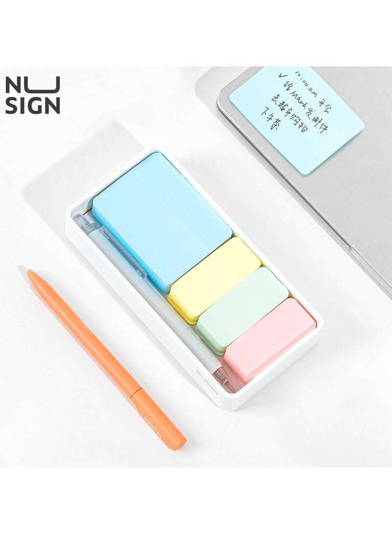 NUSIGN ENS116 Dual-Size Sticky Notes Holder - 150 Pastel Sheets with ABS Case - Image 2