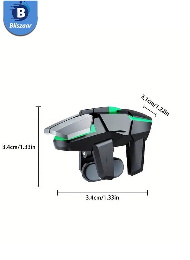 Bliszaar - Mobile Game Controller Trigger, PUBG Accessories 6 Finger Trigger, High Sensitivity and 4 Metal Button, Non-slip and Human Body Design with 2 Finger Sleeves - Image 1