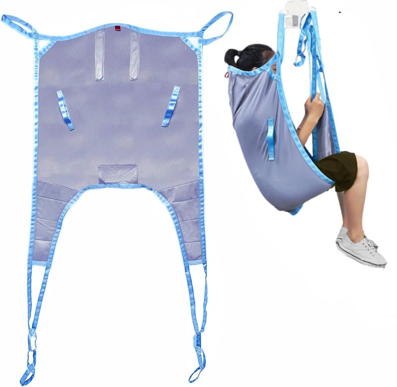 GHORTHOUD Medical Patient Lift Sling Universal Lift U Sling 605lb Capacity Divided Leg Slings for Patient Lift Toileting Transfer Slings Split Legs with Commode Opening Compatible with Various of Lifts S - Image 3