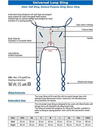 GHORTHOUD Medical Patient Lift Sling Universal Lift U Sling 605lb Capacity Divided Leg Slings for Patient Lift Toileting Transfer Slings Split Legs with Commode Opening Compatible with Various of Lifts S - Image 5