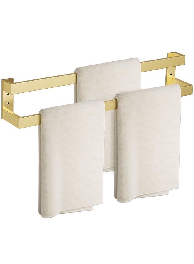 TNOMS Double Towel Bar,Towel Rack for Bathroom Stainless Steel Wall-Mounted Bathroom Hardware Accessories Brushed Gold 32 Inch - Image 1