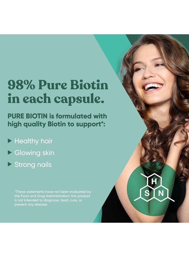 Eu Natural Biotin 5000 mcg Hair Skin Nails Supplement – High-Potency Hair Growth Vitamins for Women & Men – Provide Powerful Support for Healthy Hair, Stronger Nails & Glowing Skin – 120 Vegetarian Soft Capsules - Image 2