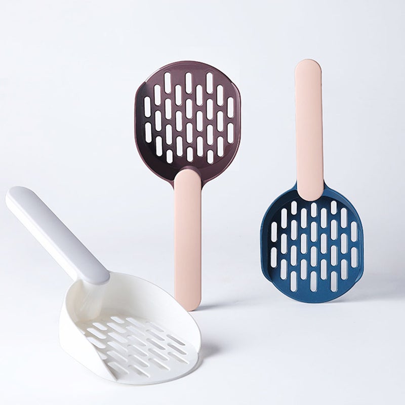 2 Pcs/1 Pack Cat Litter Shovel Thickened Kitten Litter Scoop Sand Waste Cleaning Up Tool for Pet ( /Coffee, Each Color 1pc) - Image 1